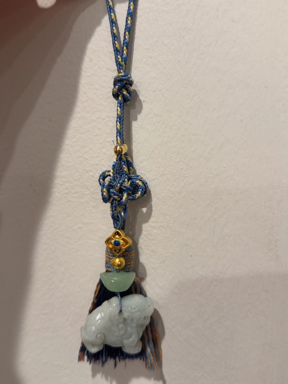 Blue Jade Tassel bag charm- Unbranded